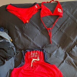 EUC (3) BUNDLE CARDINALS TWO PIECE AND COVER UP WONT SEPARATE